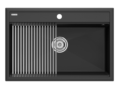 Кухонная мойка + коландер Paulmark PM117551-AN+R375-BS 75х51 цвет антрацит